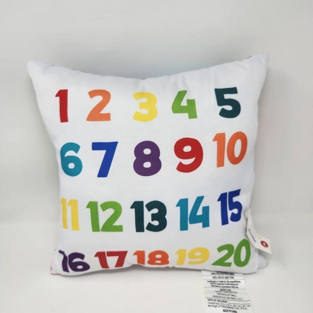 Numbers 123 Multi-Colored School Classroom Pillow